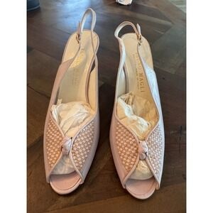 Vintage Bruno Magli Sling Back Heels‎ Women Open Toe Size 6B